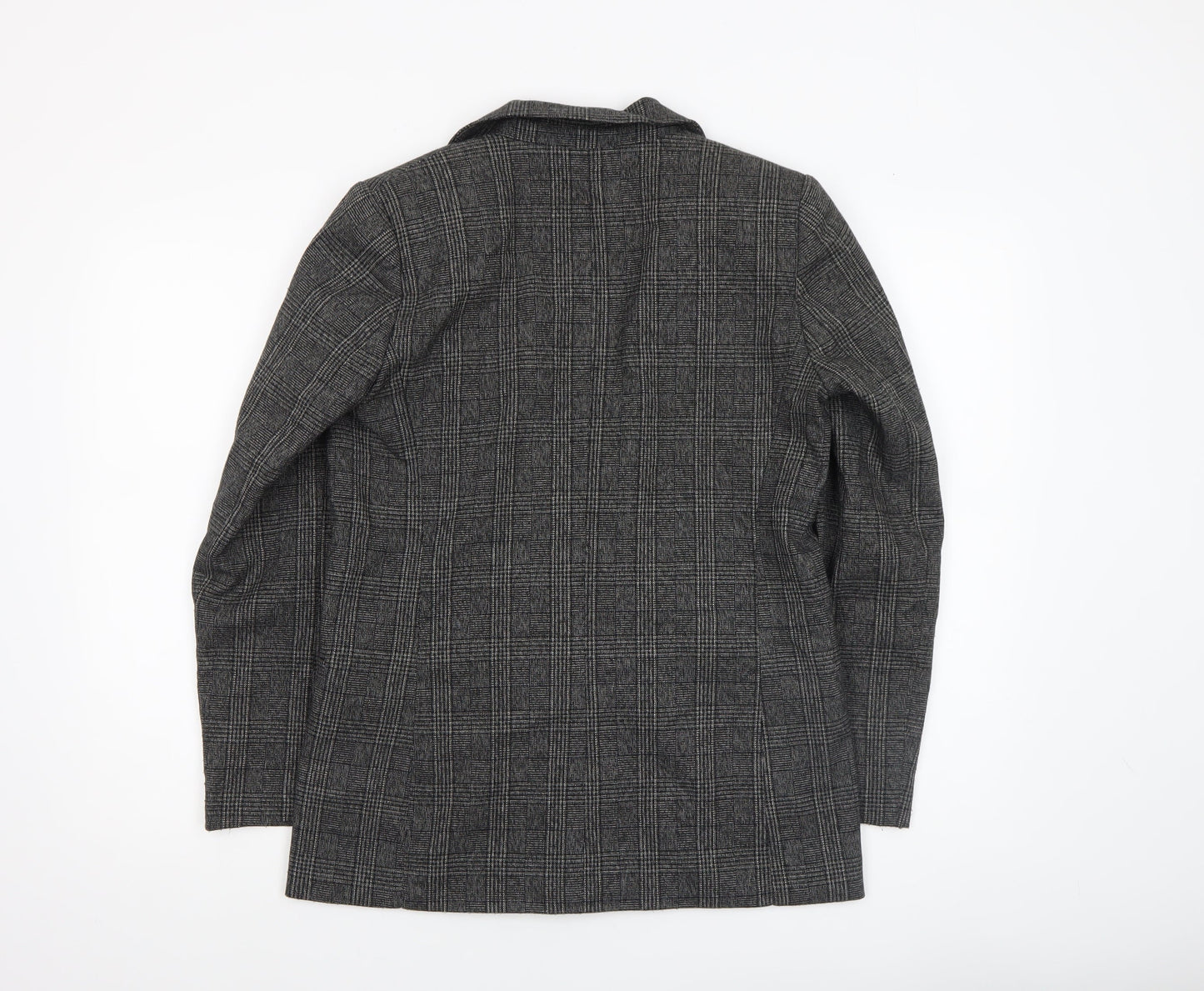 Sfera Women Grey Check Single-Breasted Blazer Jacket Size S