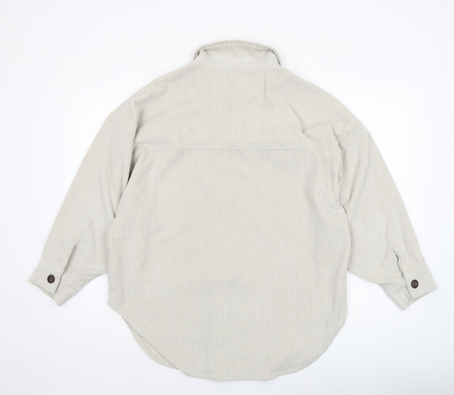 CISONO Womens Beige Corduroy Shirt Jacket Size S Casual Outerwear