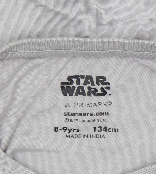 Primark Boys Beige Star Wars Mandalorian Long Sleeve T-Shirt 8-9 Years