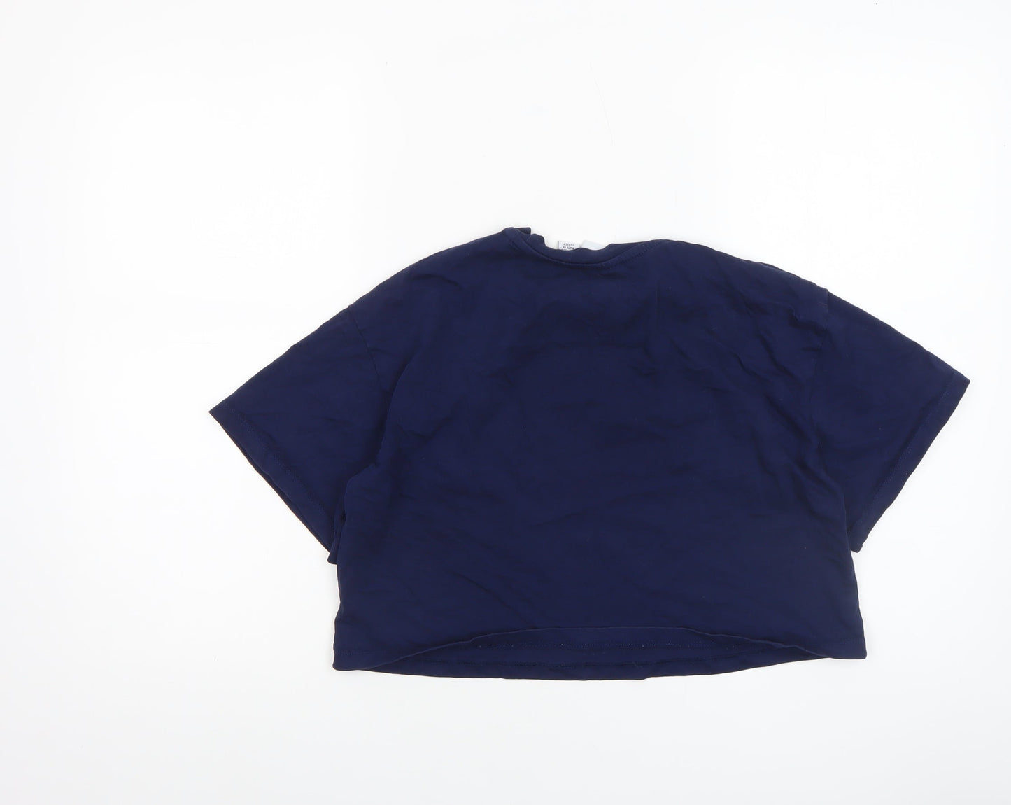 Yale University Women's Blue Cropped T-Shirt Size S Cotton
