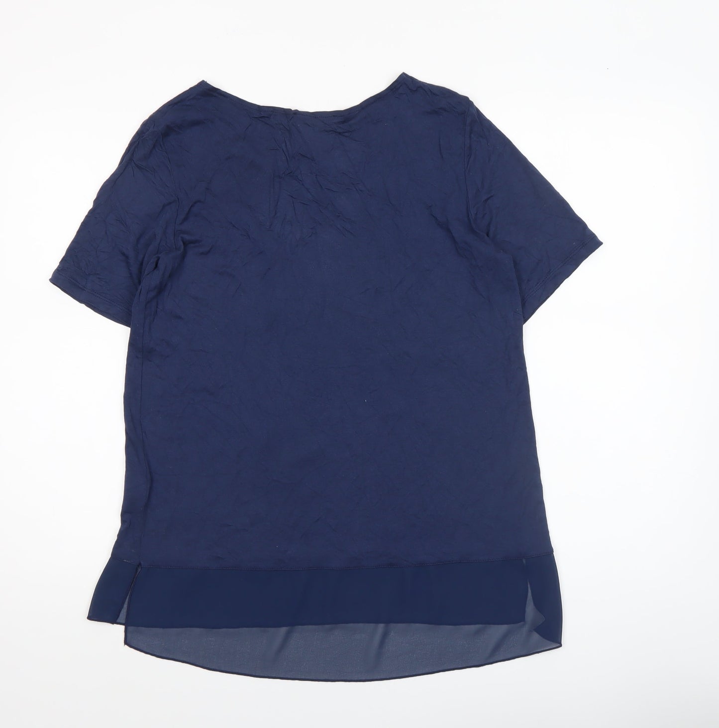 Bellenisa Women’s Blue Polka Dot Viscose Stretch Blouse Size 12