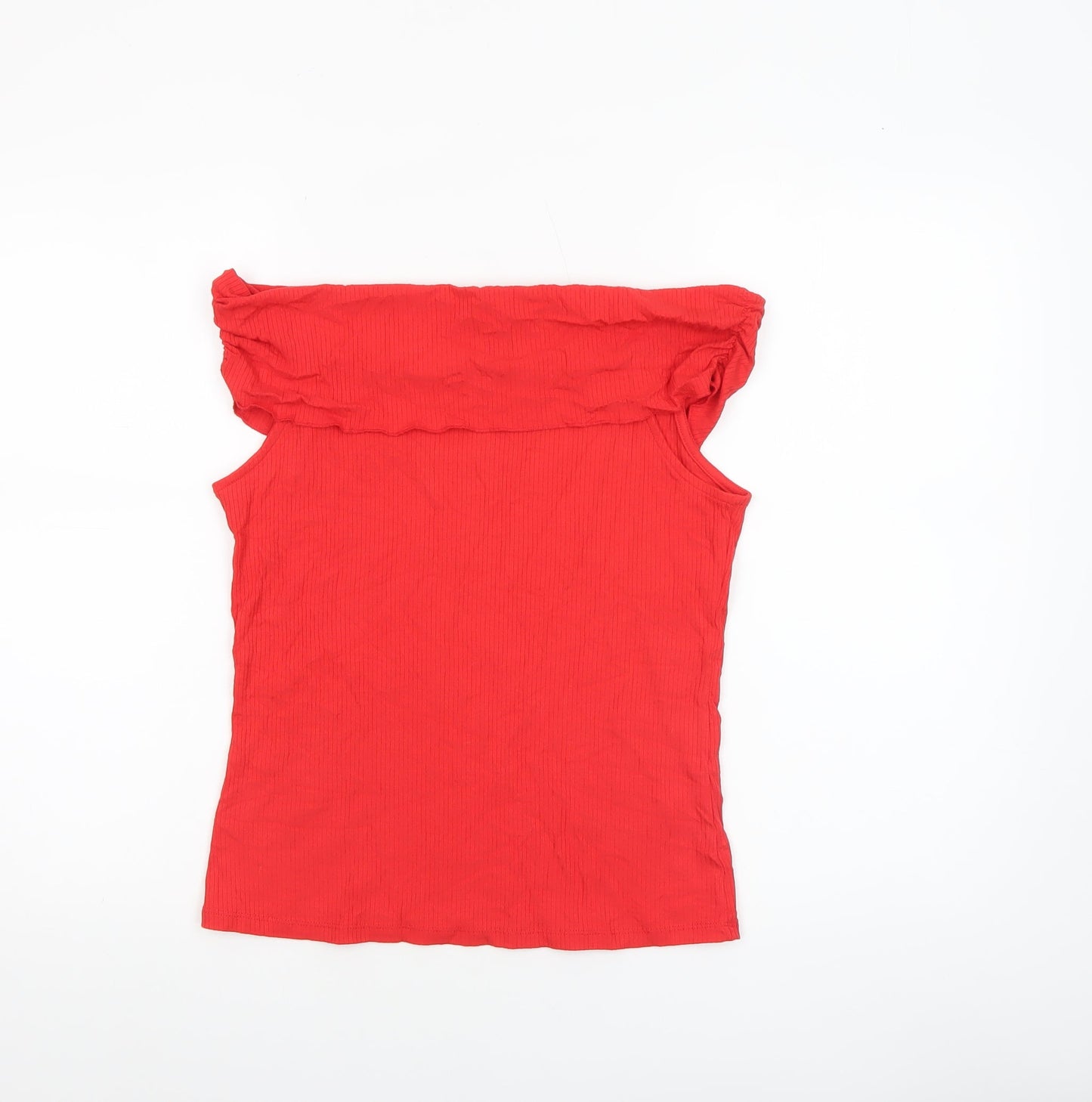 Savida Women’s Red Off Shoulder Slim Fit Jersey Blouse Size 12