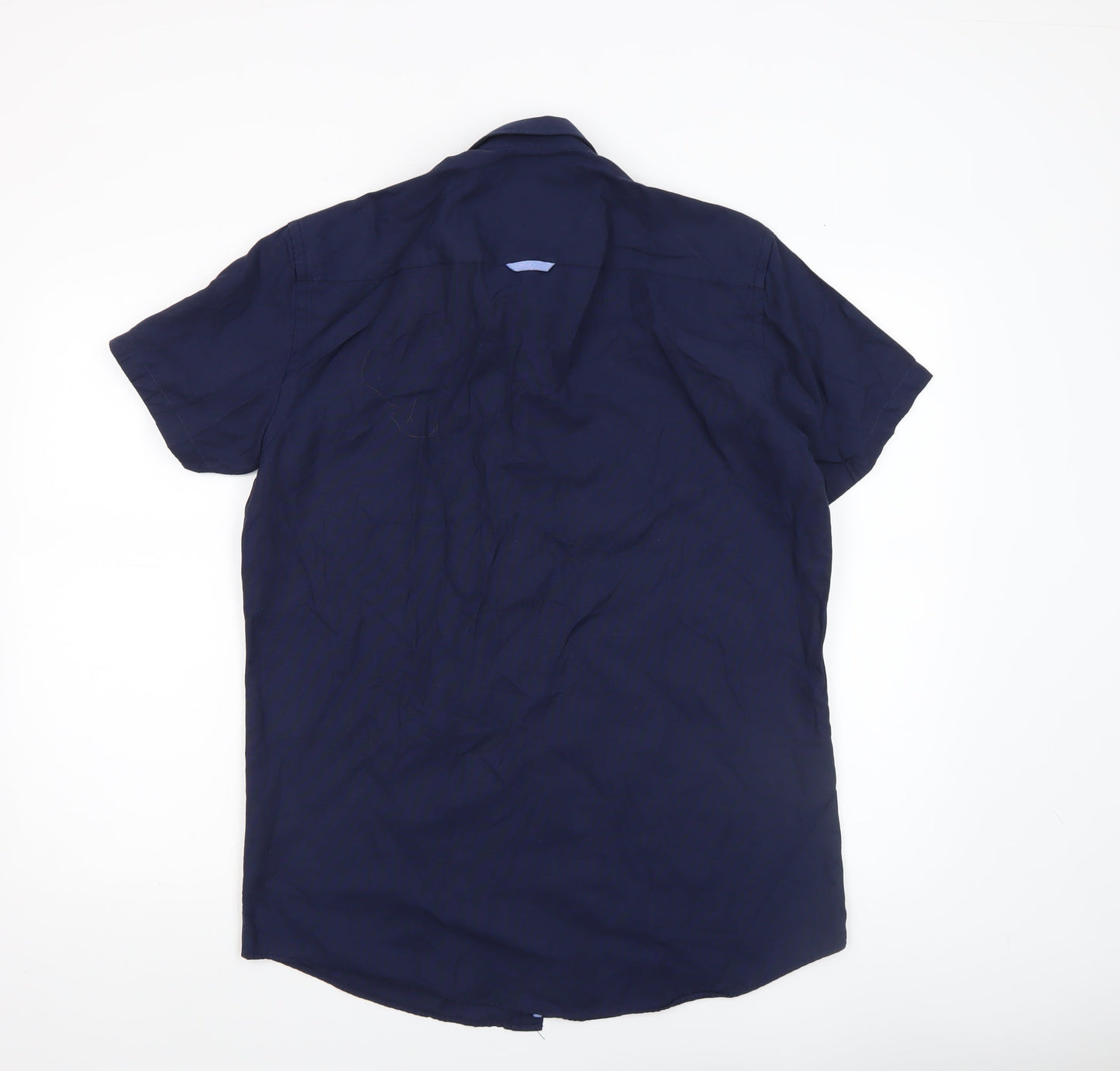 Mineral Men's Blue Short Sleeve Button-Down Casual Shirt L