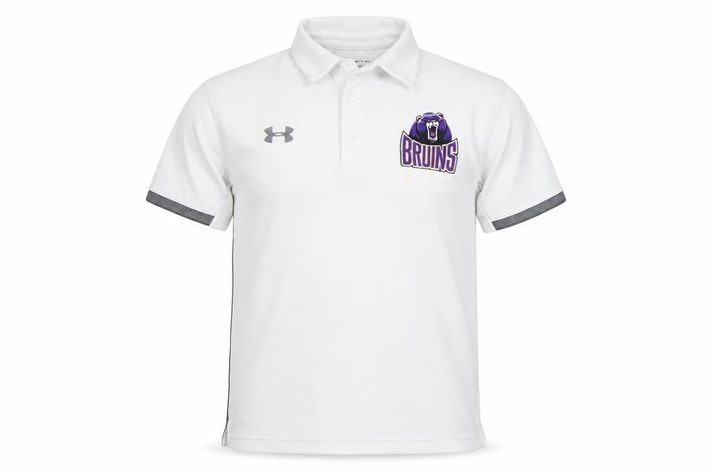 Under Armour Men's White Small HeatGear Polo Shirt Bruins Logo
