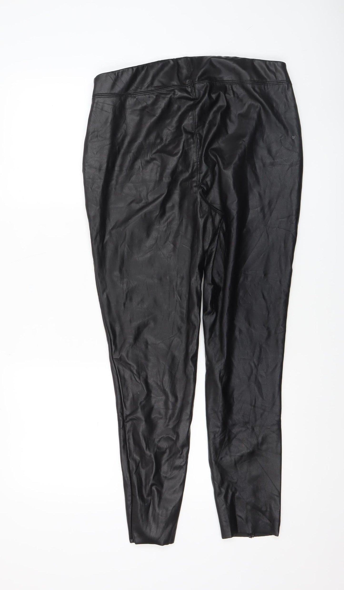 Savida Womens Black Size 14 Faux Leather Skinny Trousers