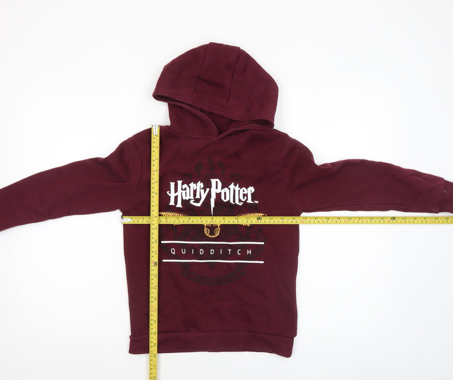Harry Potter Boys Burgundy Pullover Hoodie 9-10 Years Quidditch Graphic Sweatshirt