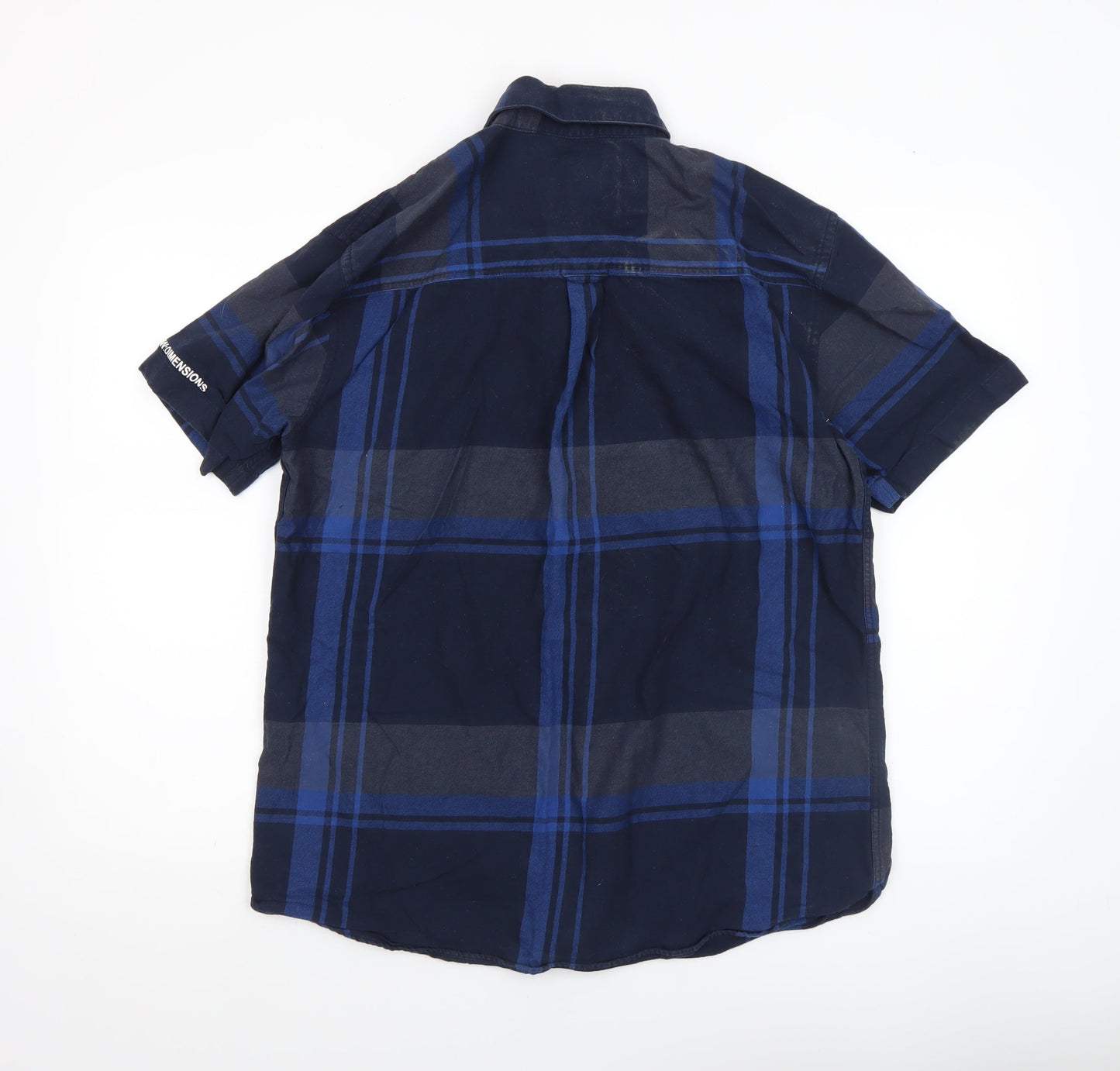 Jack & Jones Men’s Blue Check Slim Fit Short Sleeve Casual Shirt XL