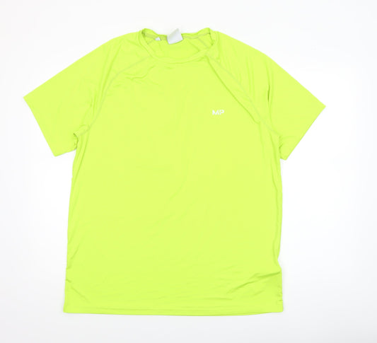 MP Men's Yellow XL Athletic Fit Quick Dry Sports T-Shirt