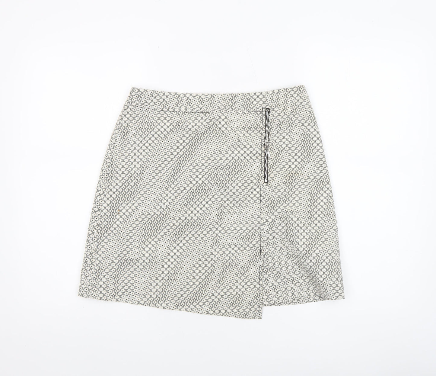 New Look Women’s Black Geometric Knee Length Pencil Skirt Size 10