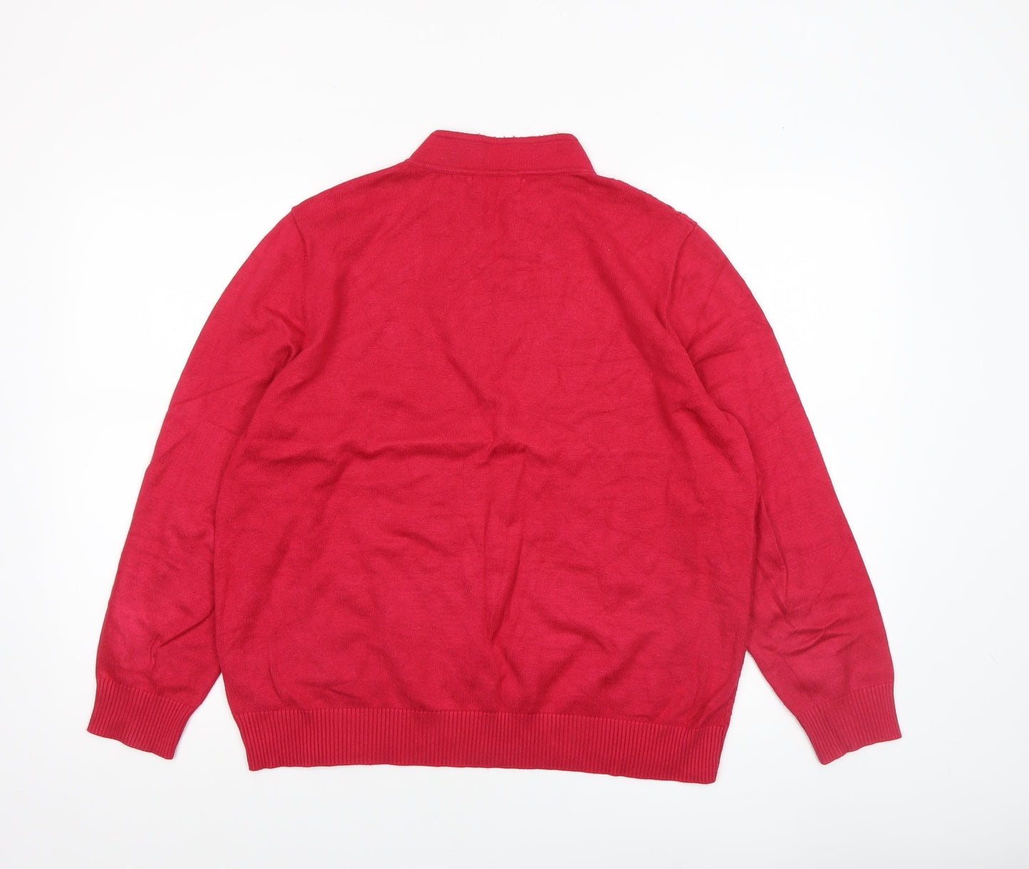 Castle of Ireland Women's Red V-Neck Cable Knit Jumper Size 18