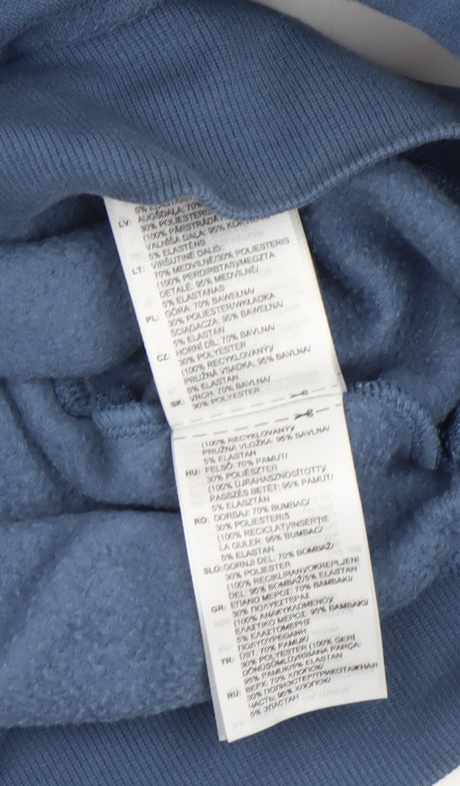 Adidas Boys Blue Colourblock Logo Fleece Sweatshirt 13-14 Years
