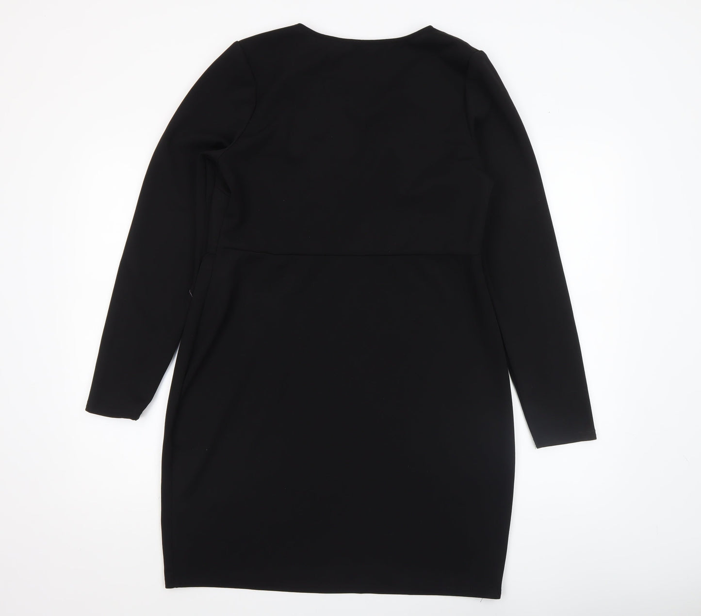 New Look Women Black Size 18 Bodycon Long Sleeve Knee Length Dress