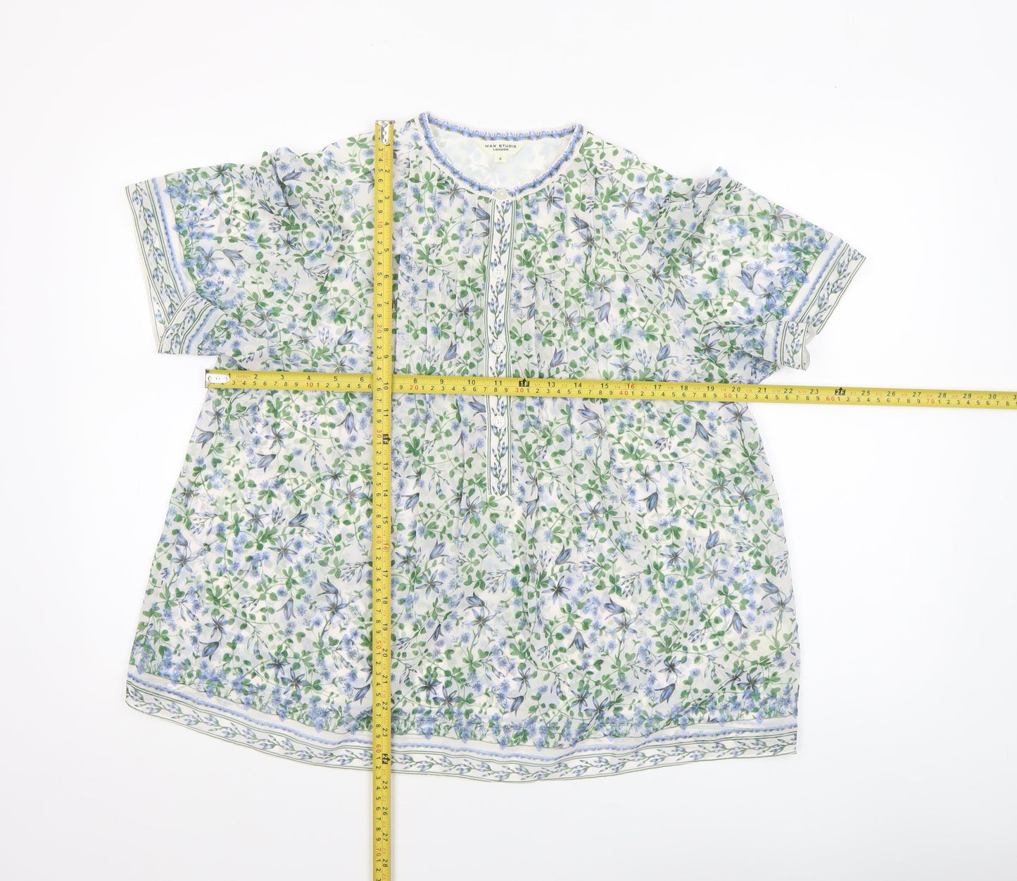 Max Studio London Women's Multicoloured Floral Tunic Blouse Size S