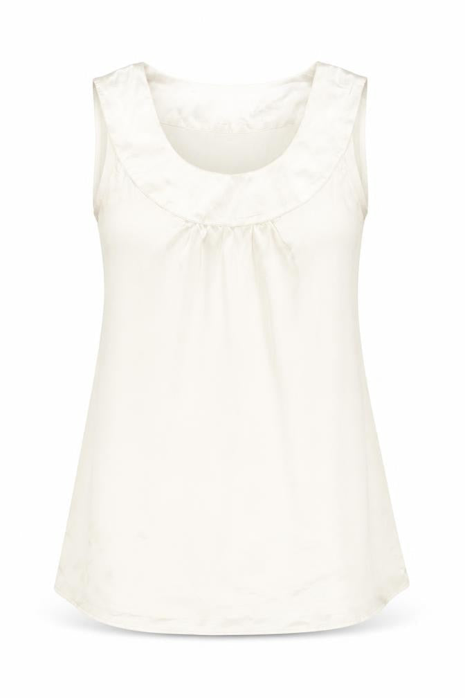 Only Women Ivory Sleeveless Satin Tank Top Size M