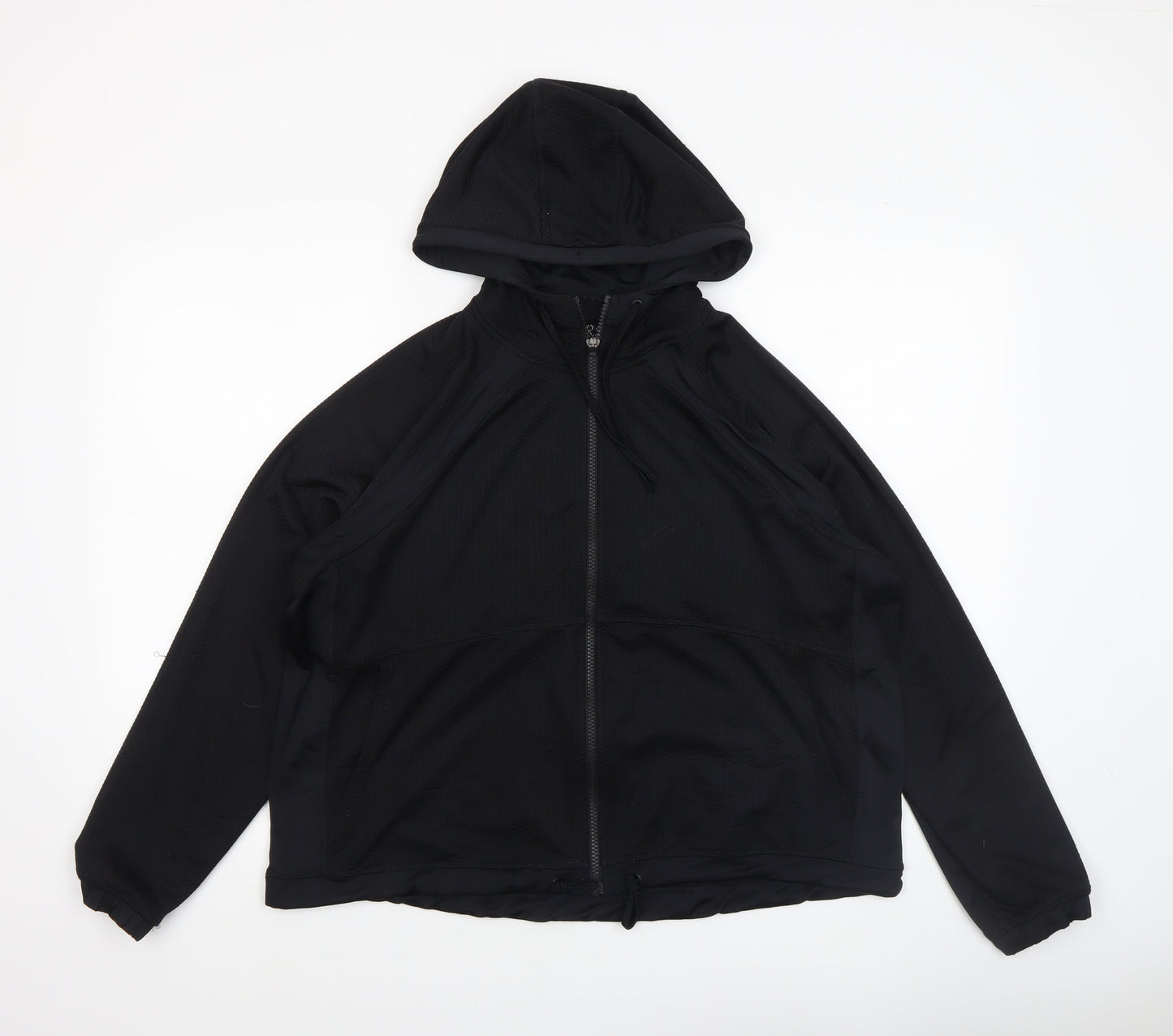 Marks and Spencer Womens Black Full Zip Hooded Sweatshirt UK 12
