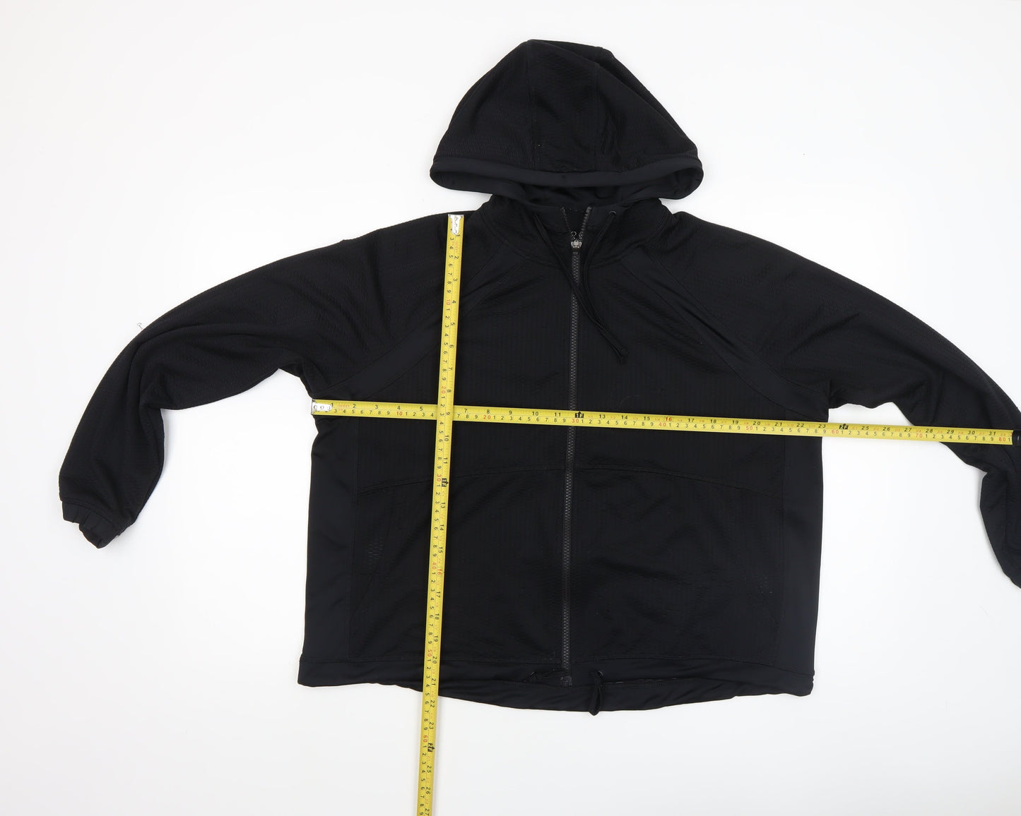 Marks and Spencer Womens Black Full Zip Hooded Sweatshirt UK 12