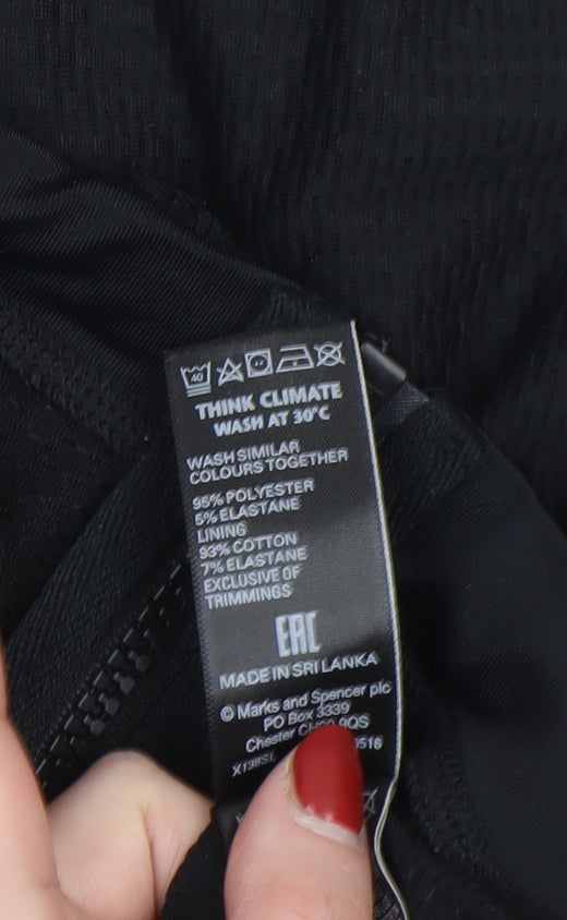 Marks and Spencer Womens Black Full Zip Hooded Sweatshirt UK 12