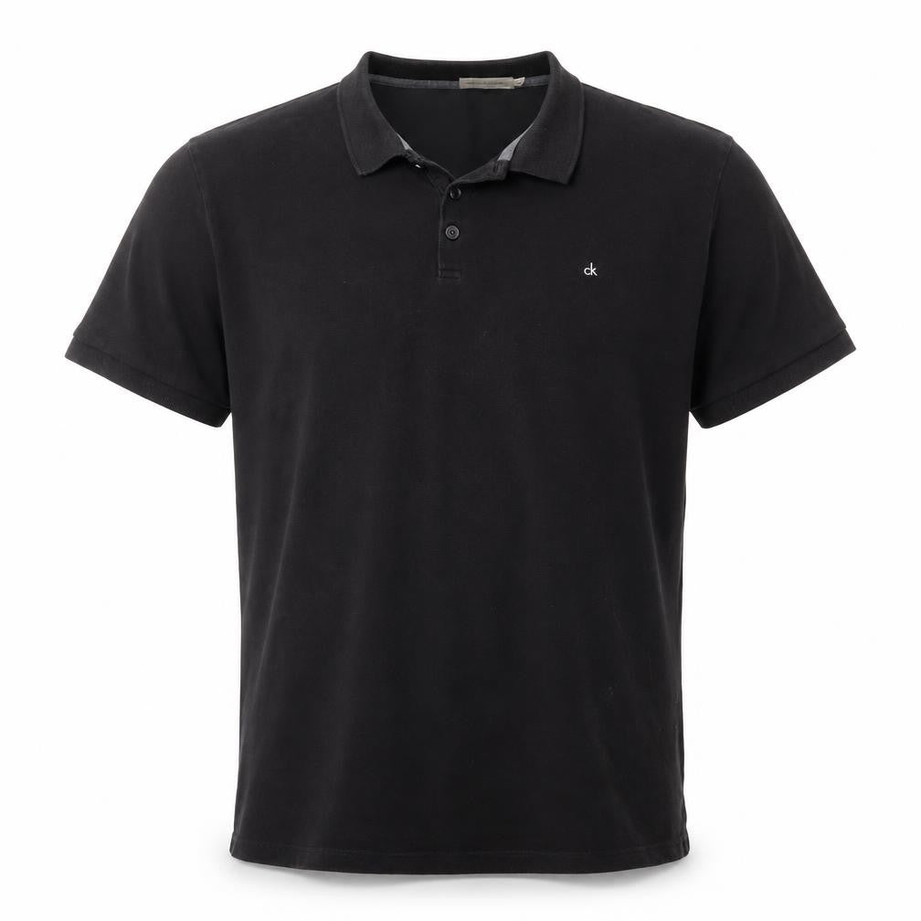 Calvin Klein Men's Black 2XL Polo Shirt Classic Logo Cotton