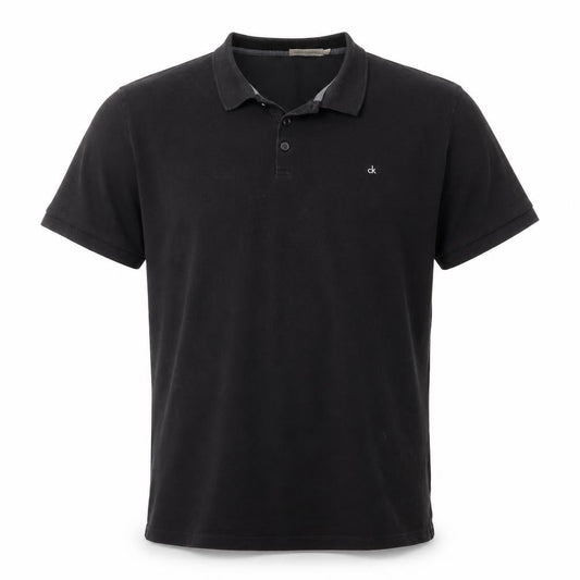 Calvin Klein Men's Black 2XL Polo Shirt Classic Logo Cotton