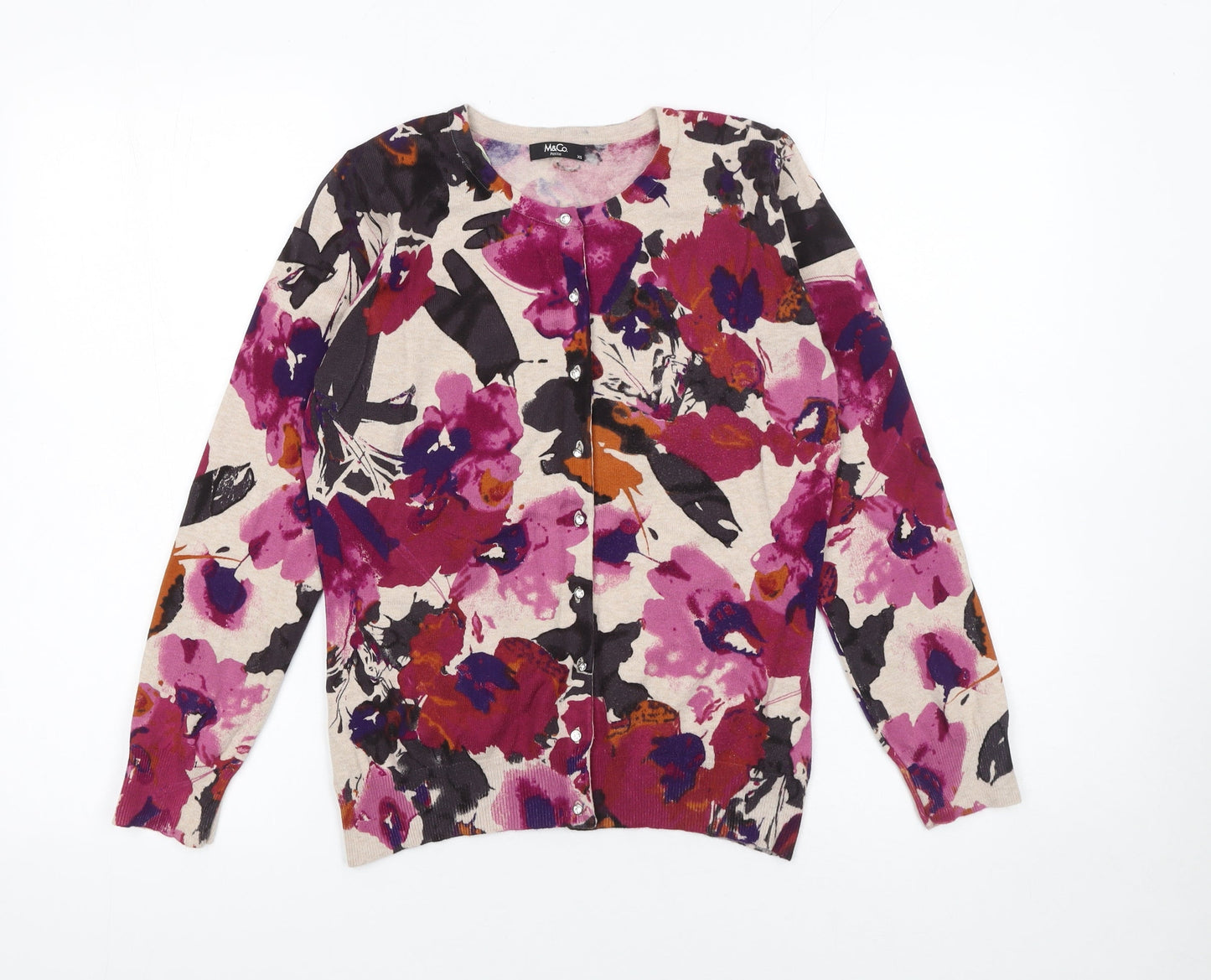 M&Co Women’s Multicoloured Floral Cardigan XS Petite