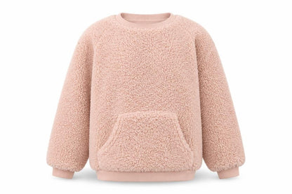Front view of Missguided girls’ pink fleece pullover sweatshirt 6-7 years