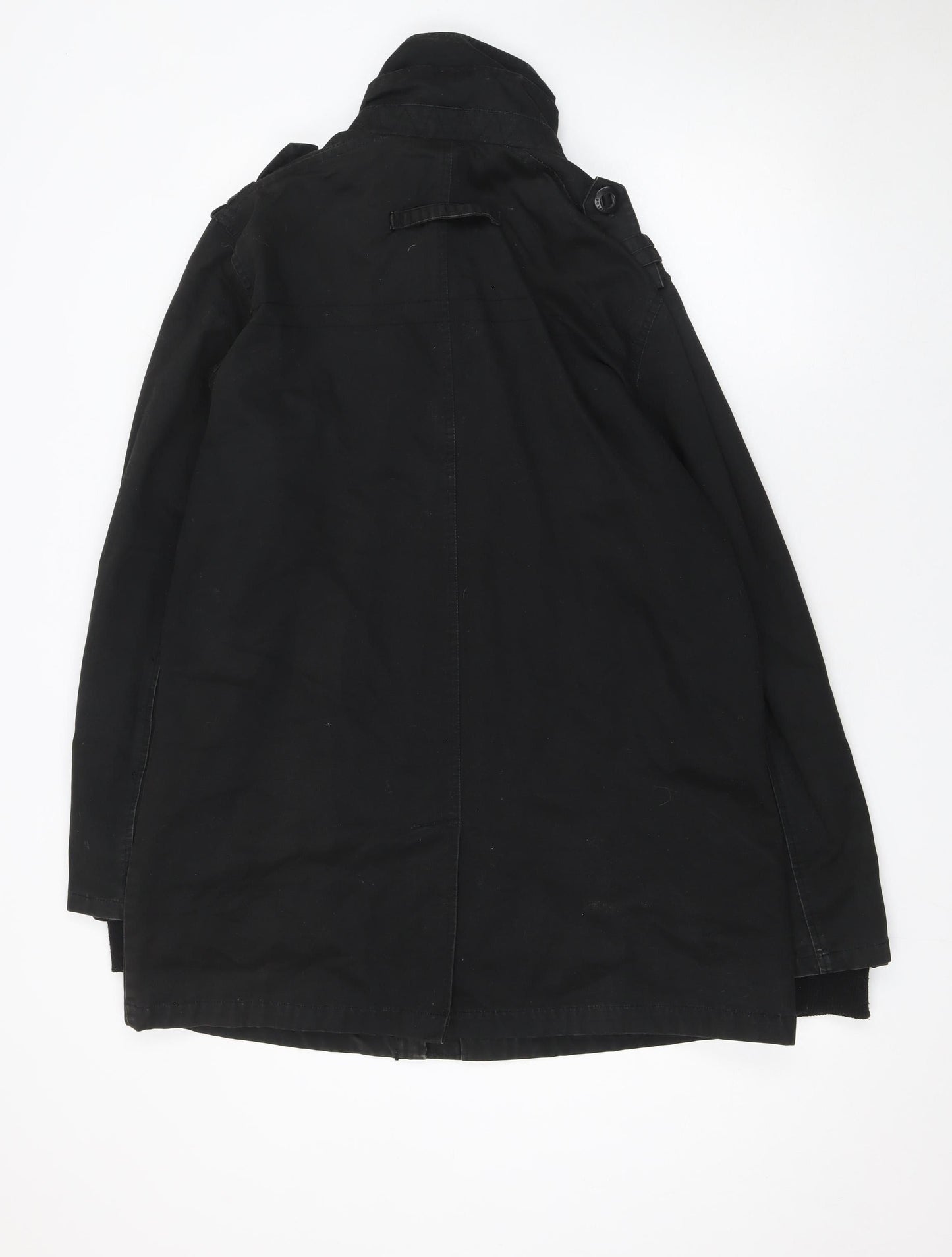 Crafted Men's Black L Military Style Mid-Length Twill Jacket