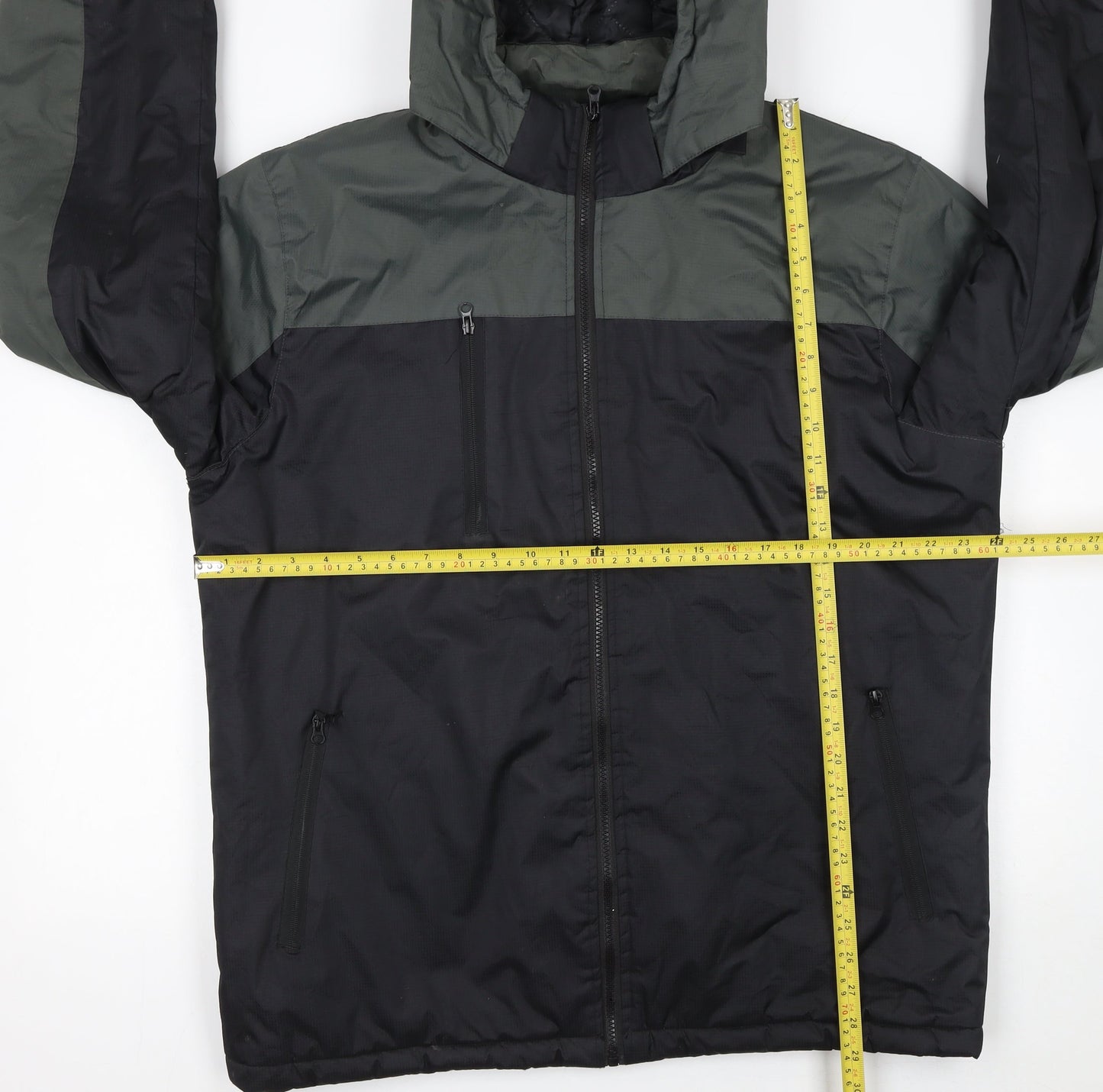 Charles Norton Men's Black L Hooded Windbreaker Jacket Lined Water Resistant