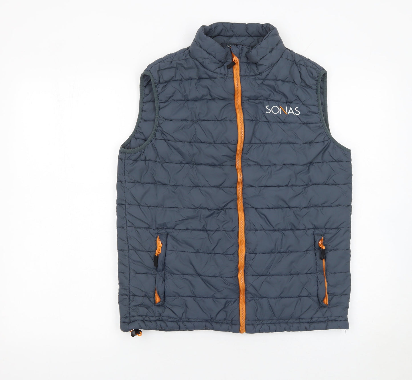 SONAS Men’s Grey Padded Bodywarmer Waistcoat Size S Full Zip Outdoor