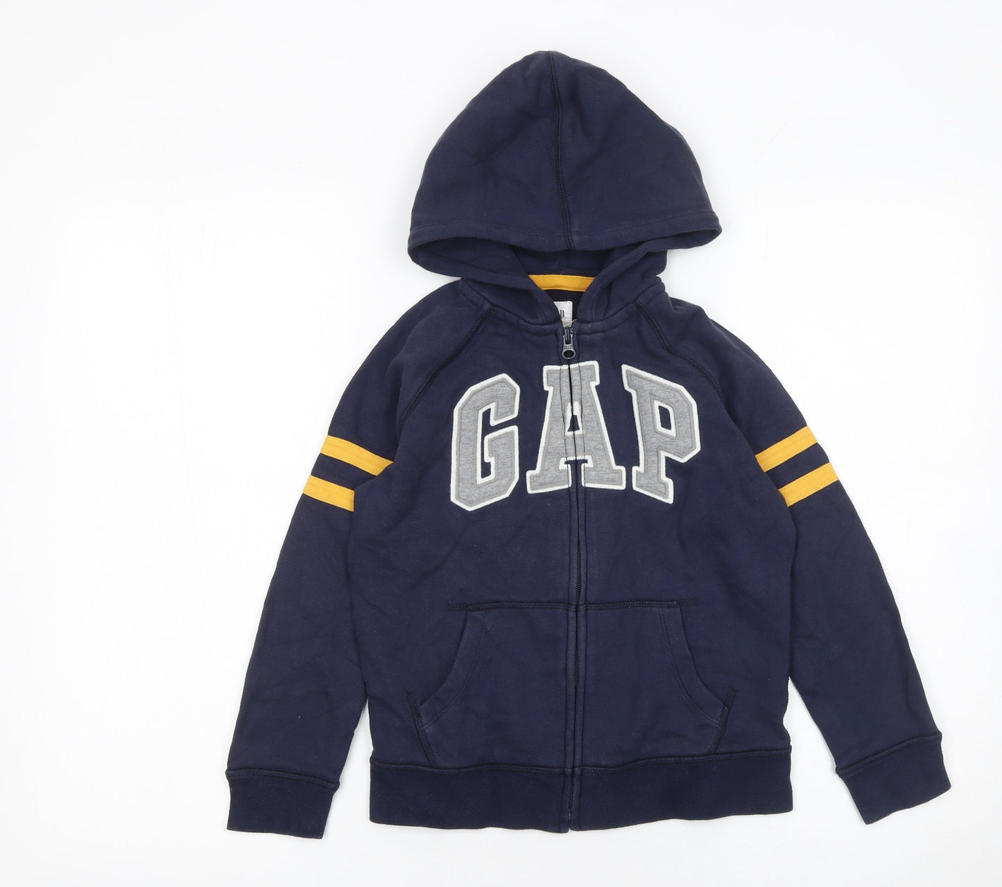 GAP Boys Blue Full Zip Hoodie 6-7 Years Logo Fleece Sweatshirt