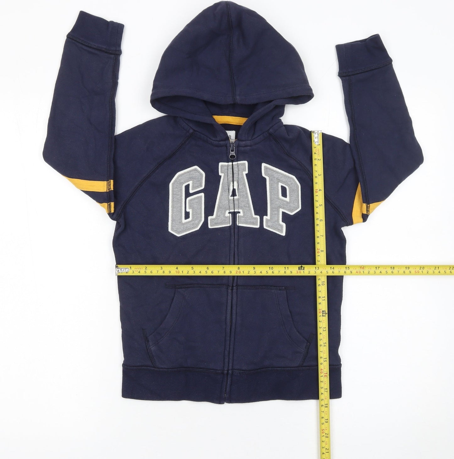 GAP Boys Blue Full Zip Hoodie 6-7 Years Logo Fleece Sweatshirt