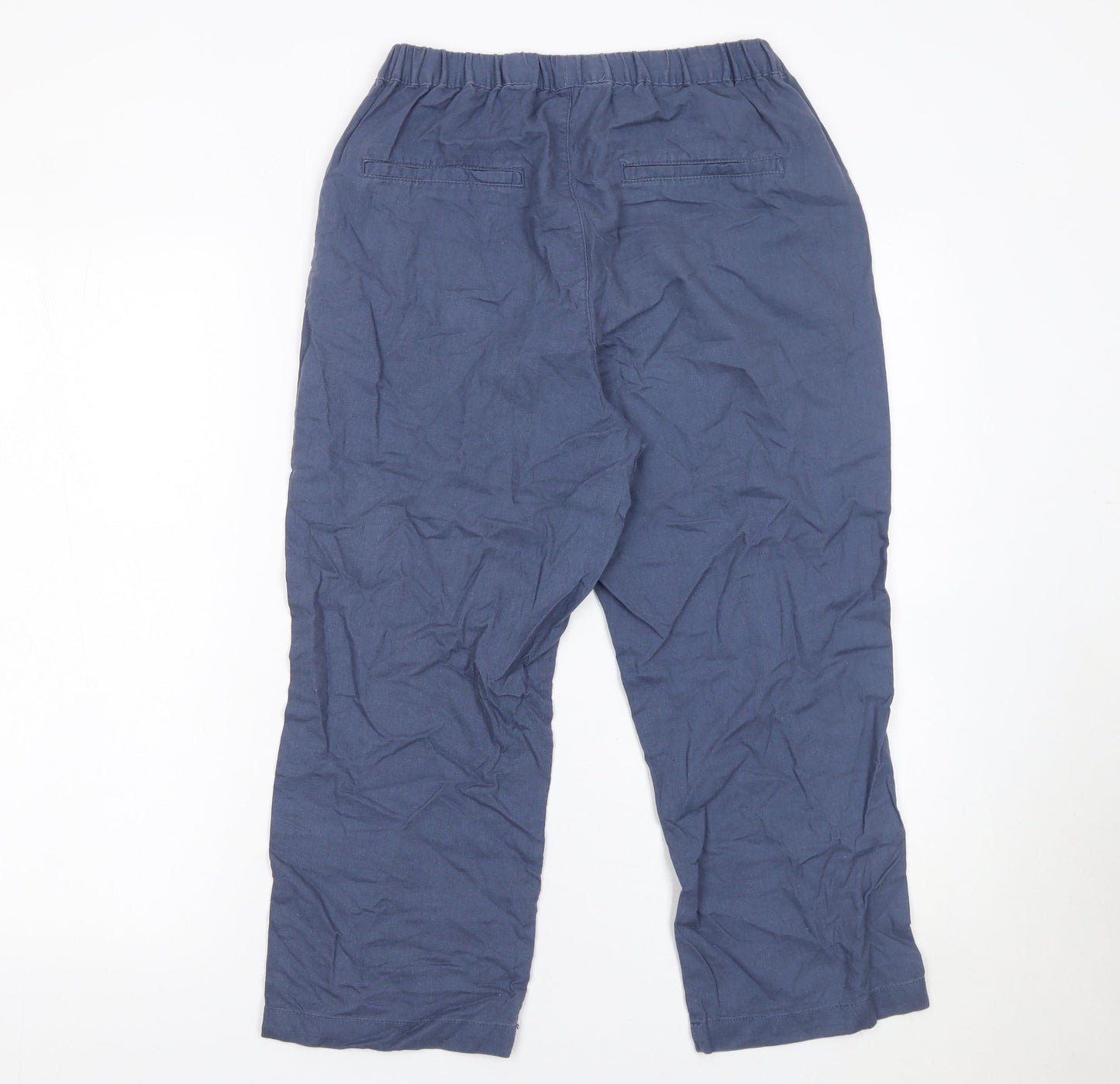 Dunnes Stores Women’s Blue Linen Cotton Drawstring Trousers XS
