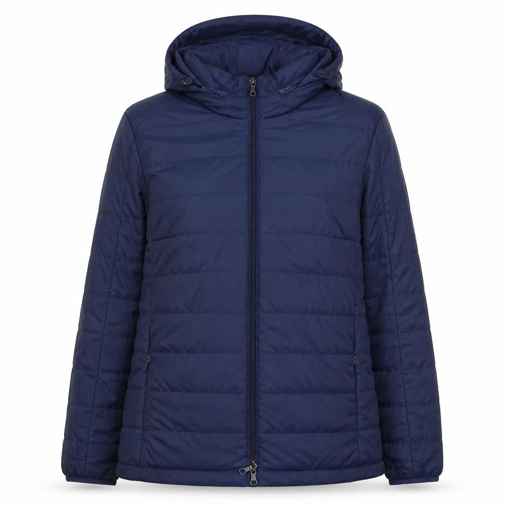 Brooks Brothers Womens Blue XL Puffer Jacket Hooded Polyester
