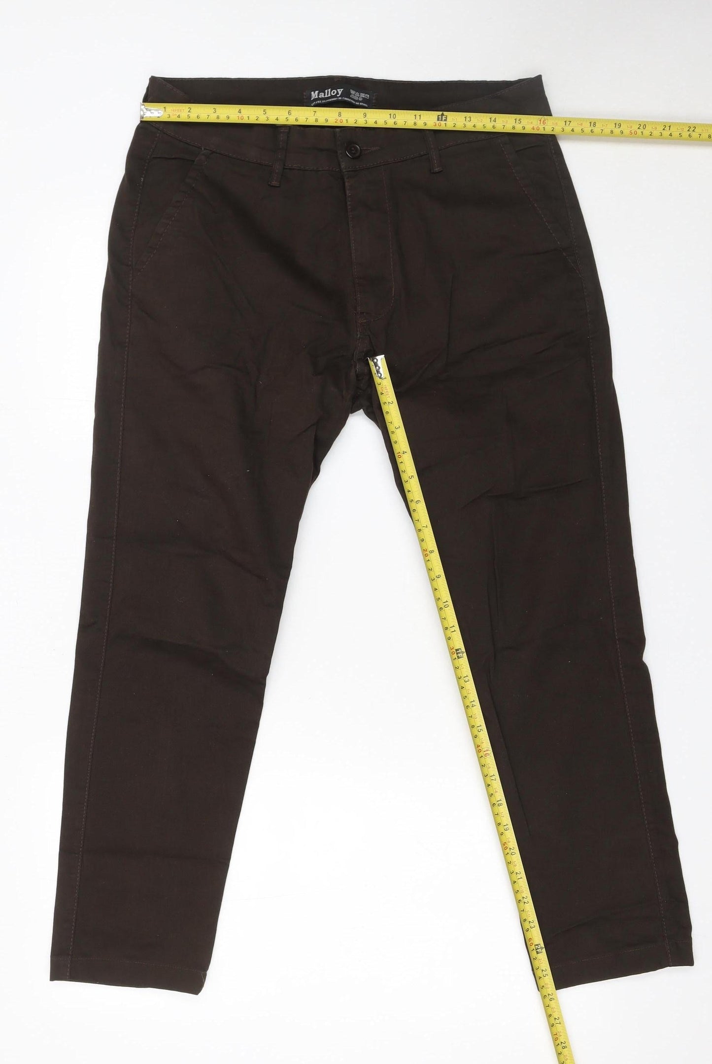 Malloy Women’s Brown Chino Trousers Size 12 Stretch Cotton Blend