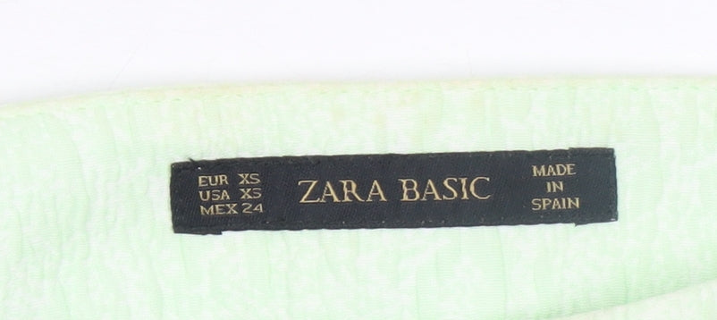 Zara Basic Women Green Slim Fit Trousers XS