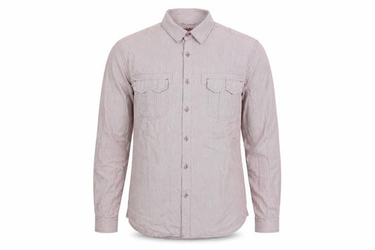New Look Men's Red Striped Cotton Long Sleeve Button-Up Shirt M