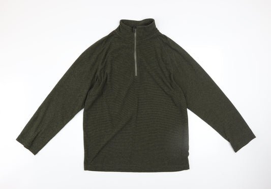 Trespass Men's Green XL 1/4 Zip Fleece Sweatshirt