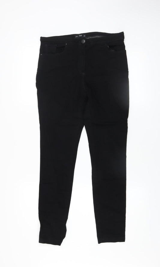 F&F Women Black Size 12 Skinny Jeans Stretch Mid Rise