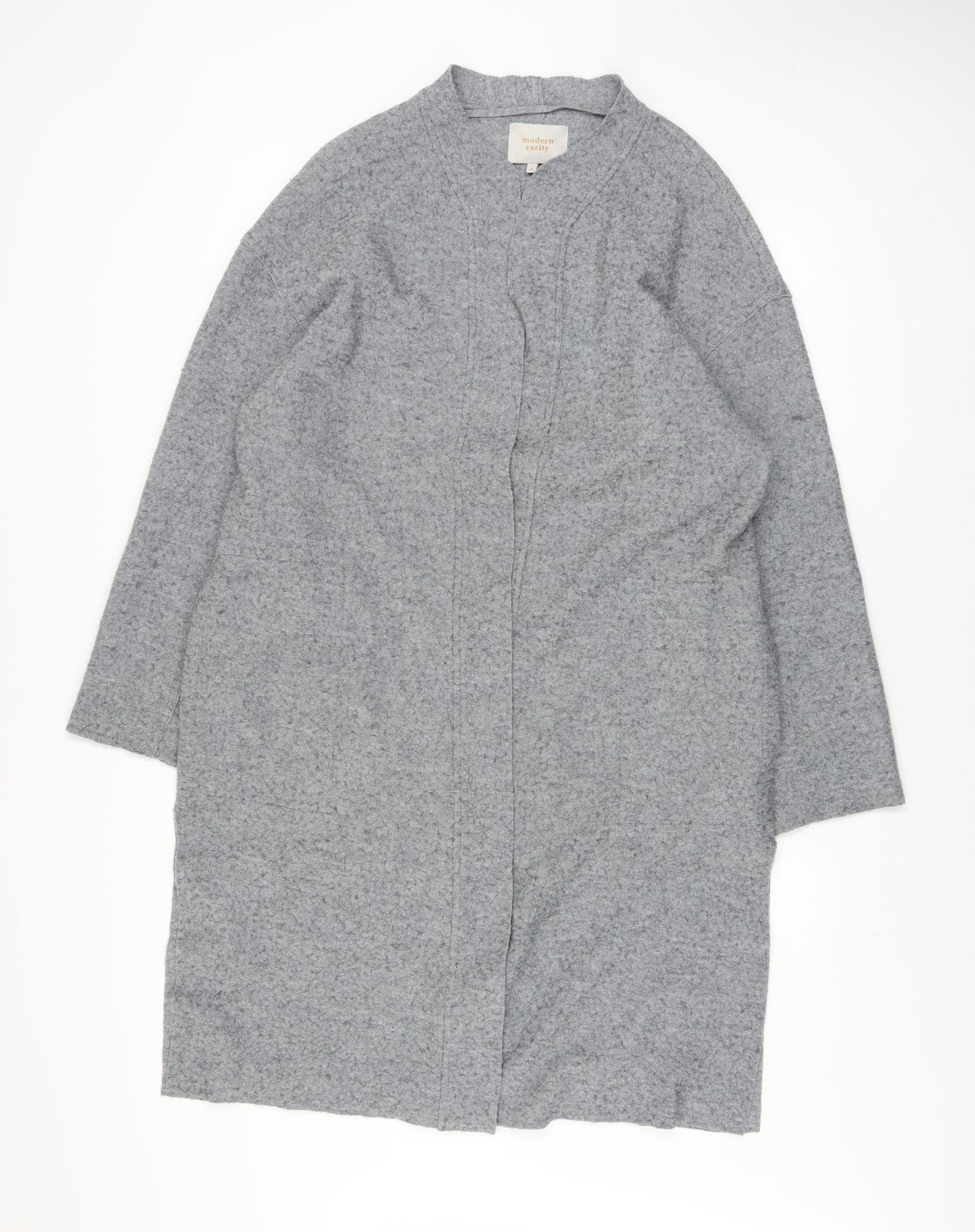 Modern Rarity Women Grey Wool Blend Mid-Length Coatigan M