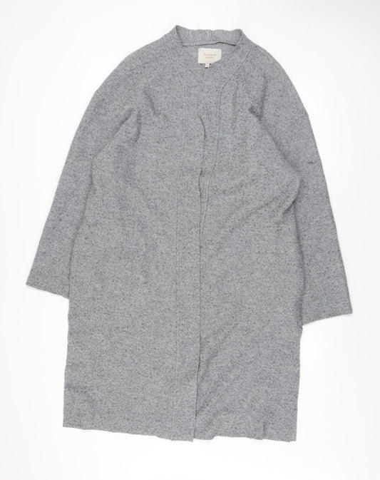 Modern Rarity Women Grey Wool Blend Mid-Length Coatigan M