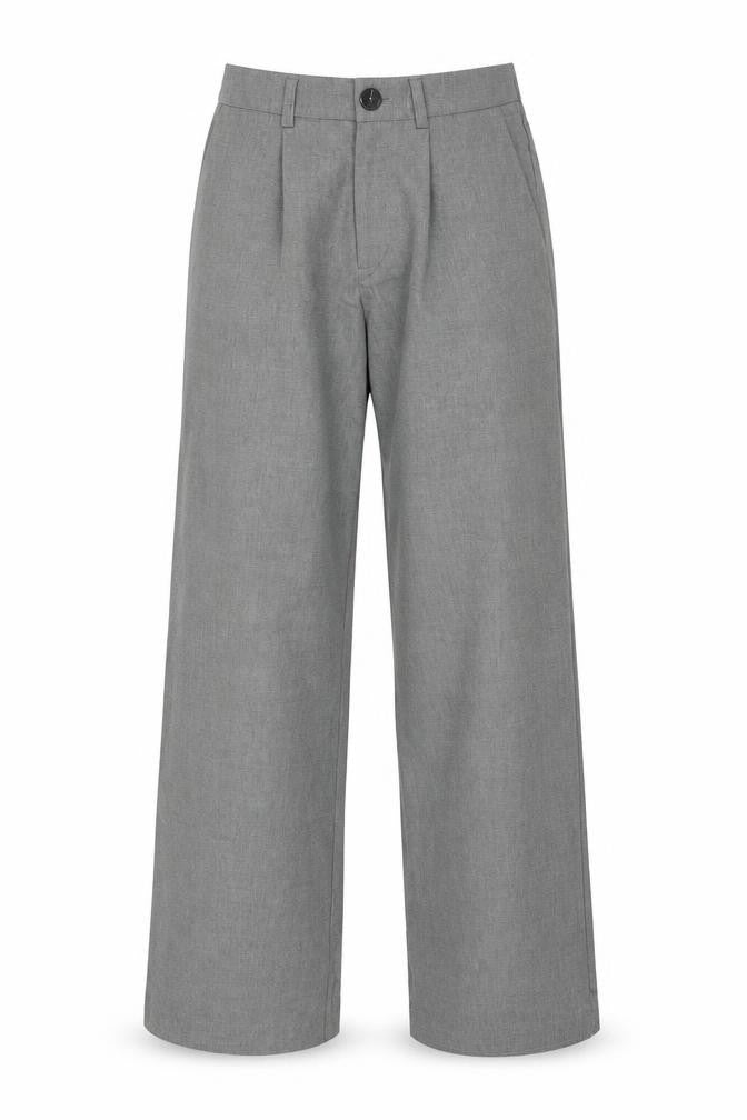 Stradivarius Womens Grey Pleated Straight Trousers Size 8