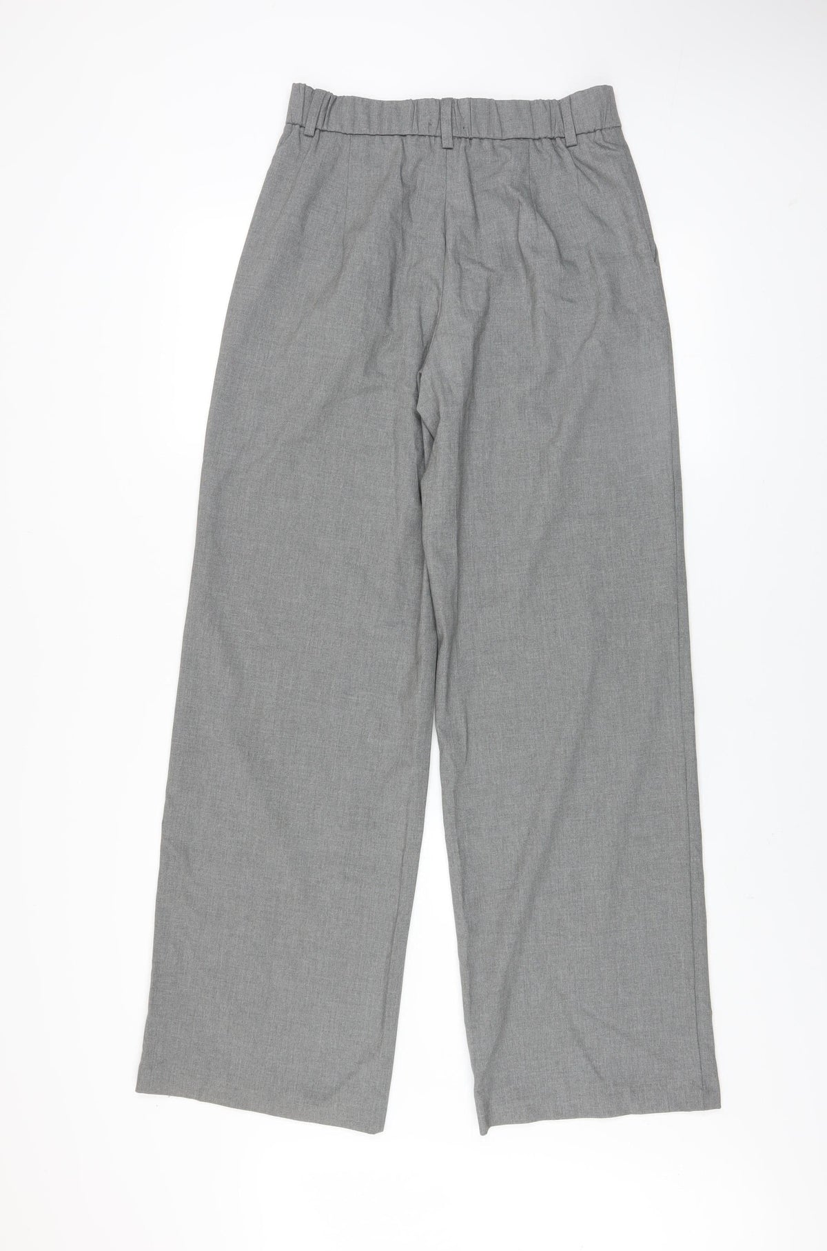 Stradivarius Womens Grey Pleated Straight Trousers Size 8