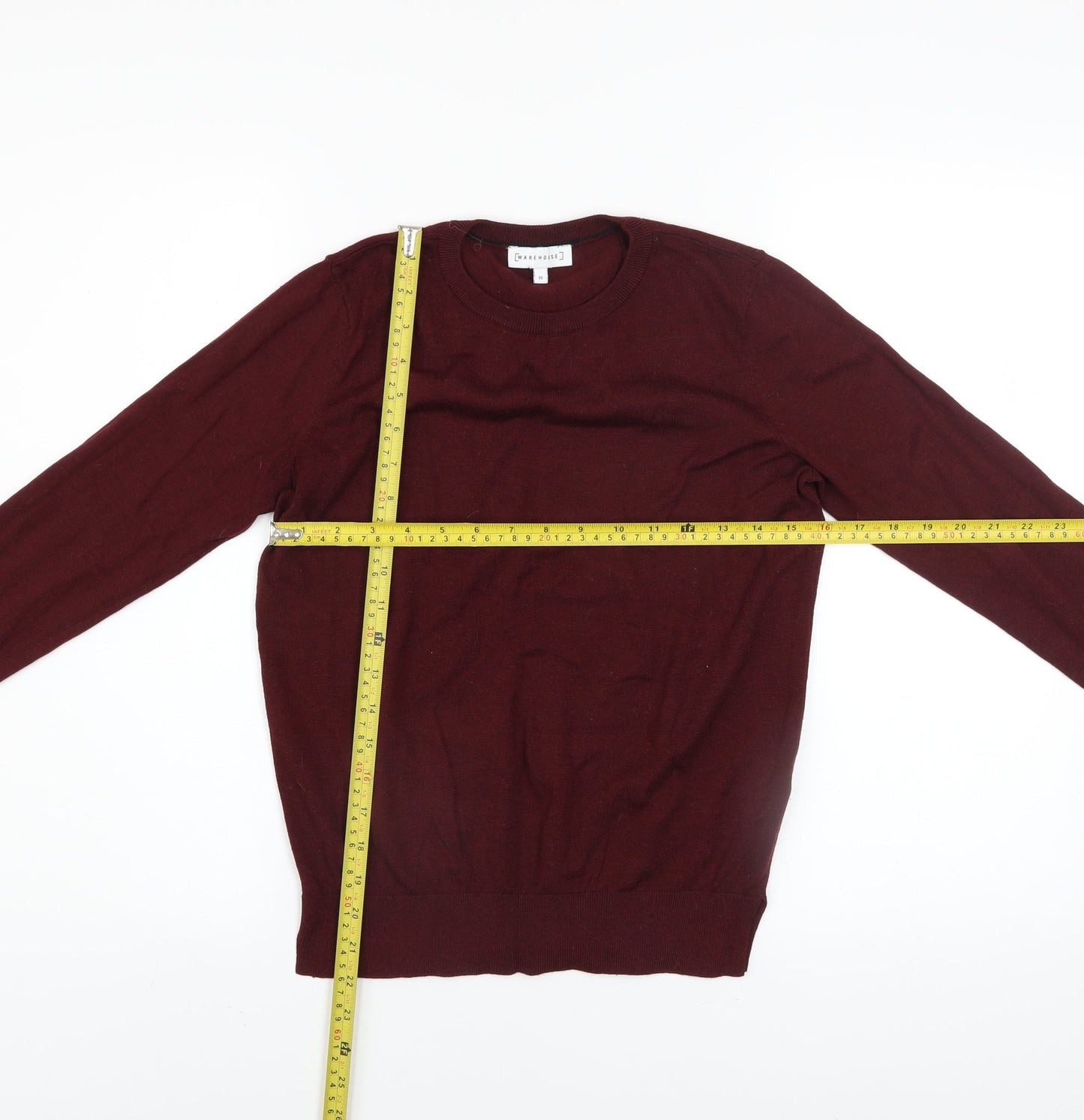 Warehouse Womens Red Size 10 Crew Neck Knit Pullover Jumper