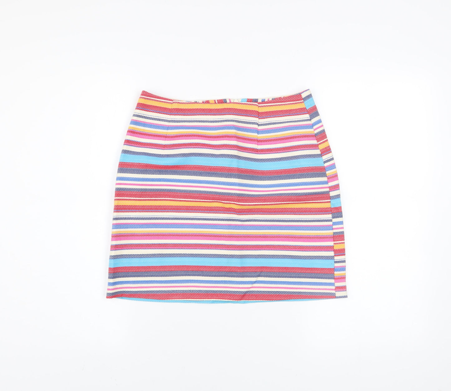 New Look Women's Multicoloured Striped Short Pencil Skirt Size 8