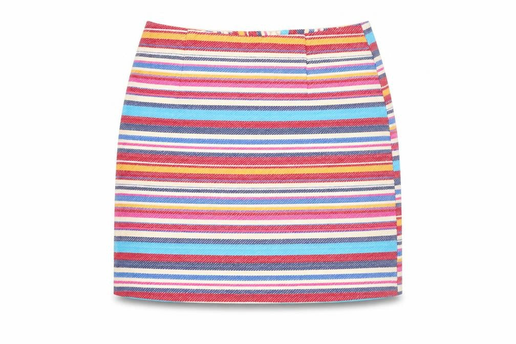 New Look Women's Multicoloured Striped Short Pencil Skirt Size 8