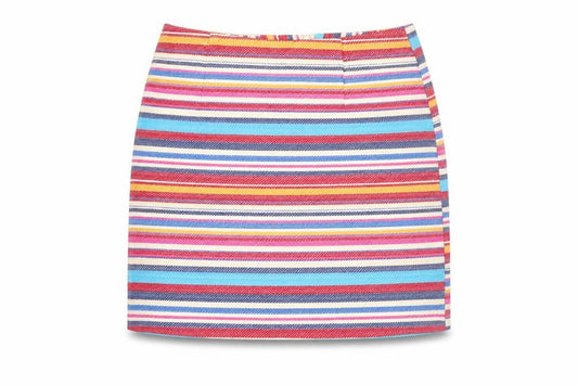 New Look Women's Multicoloured Striped Short Pencil Skirt Size 8