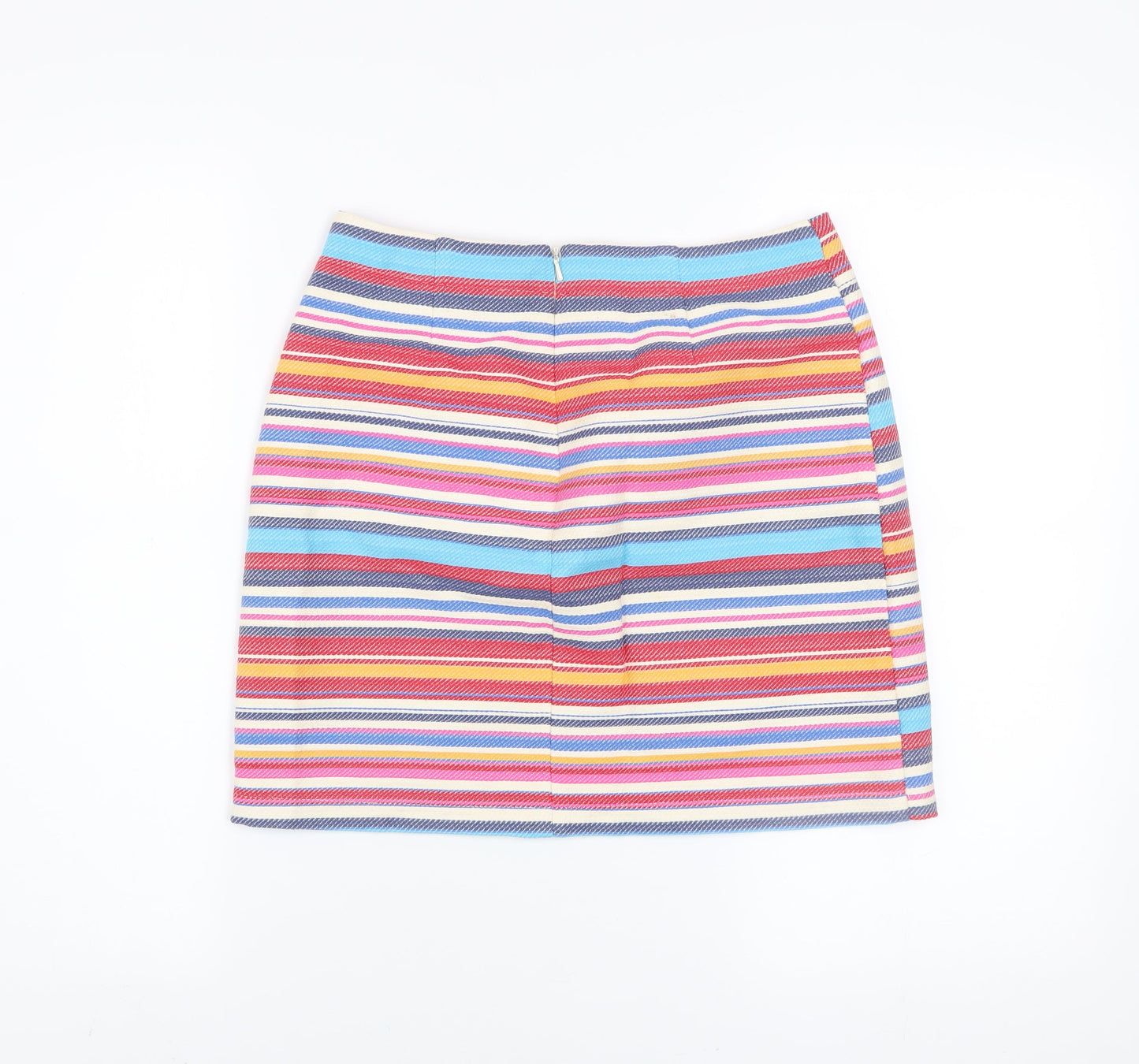 New Look Women's Multicoloured Striped Short Pencil Skirt Size 8