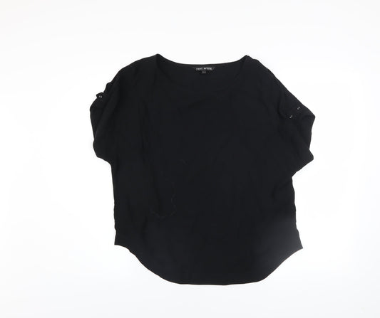 Next Petite Women’s Black Short Sleeve Viscose Blouse Size 8