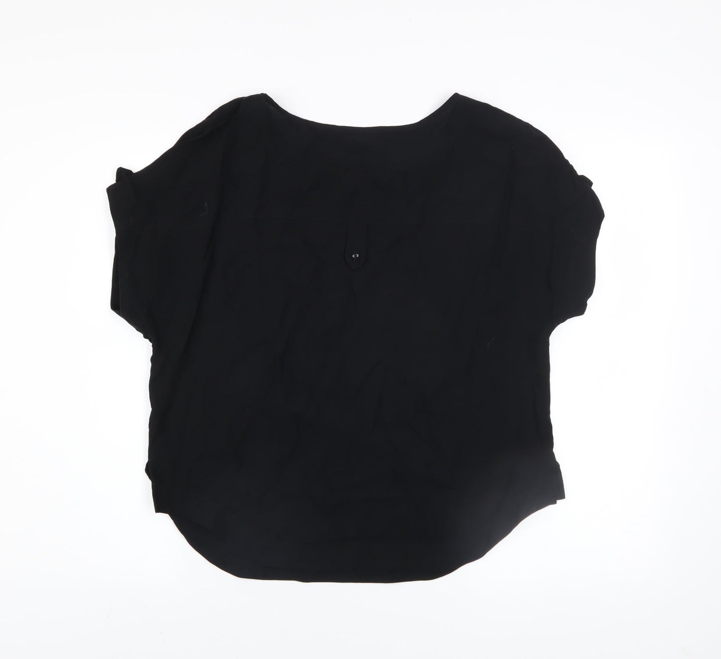 Next Petite Women’s Black Short Sleeve Viscose Blouse Size 8