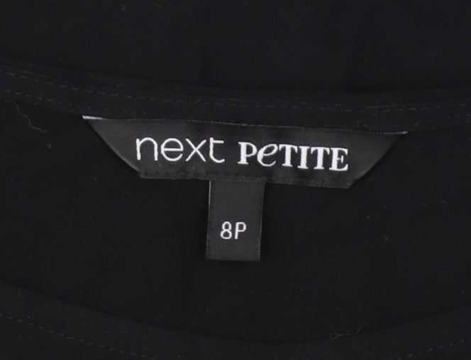 Next Petite Women’s Black Short Sleeve Viscose Blouse Size 8
