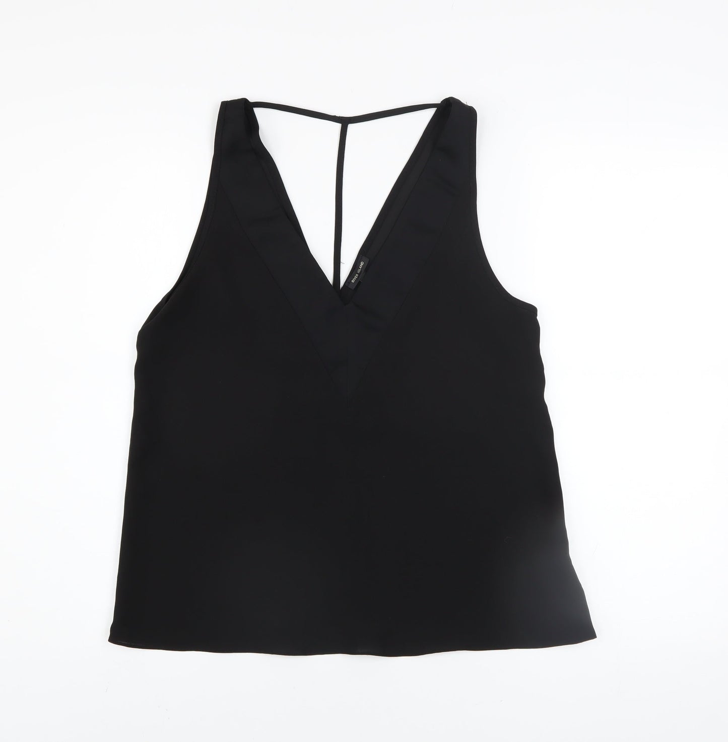 River Island Women’s Black Size 8 V-Neck Camisole Tank Top
